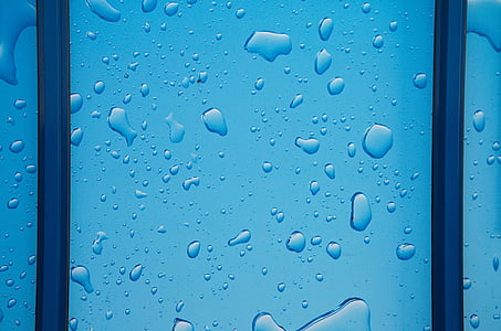 drypp, dråpe vann, regn, regndråpe, vinduet, mønster, struktur