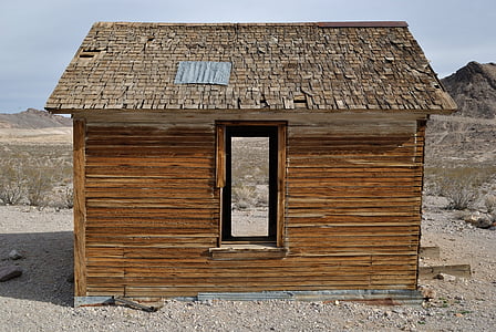Holzhütte, Gebäude, alt, Jahrgang, aufgegeben, Landschaft, rustikale