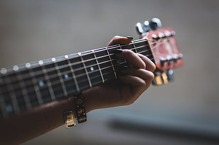 people, woman, hand, manicure, guitar, chords, music