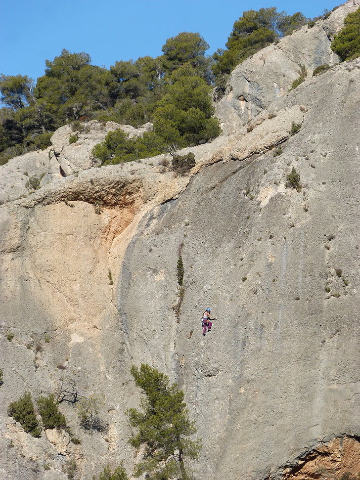 leo thang, Rock, những nhà leo núi, Montsant, Priorat, margalef, dây nịt
