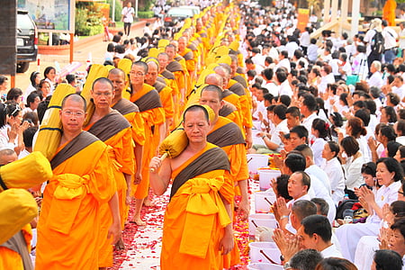 budisti, mūki, oranža, mantijā, ceremonija, Konvencija, sapulces