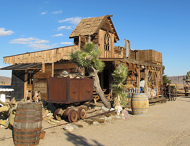 poble fantasma, Califòrnia, desert de Mojave, occidental, pioneertown, ciutat occidental, salvatge oest