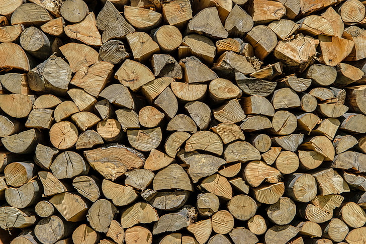 brandhout, hout, gestapeld, stapel, de achtergrond, boom, texturen