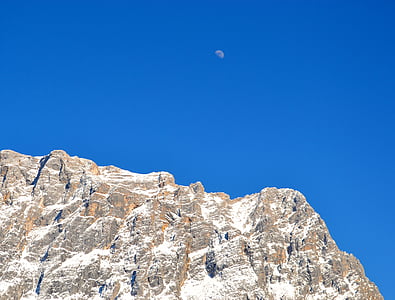 βουνά, Zugspitze, τοπίο, Γερμανία, κύρια, βουνό, φεγγάρι