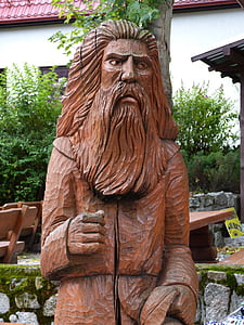Rübezahl, carving, skulptur, Wang, Polen, jätten berg, ansikte