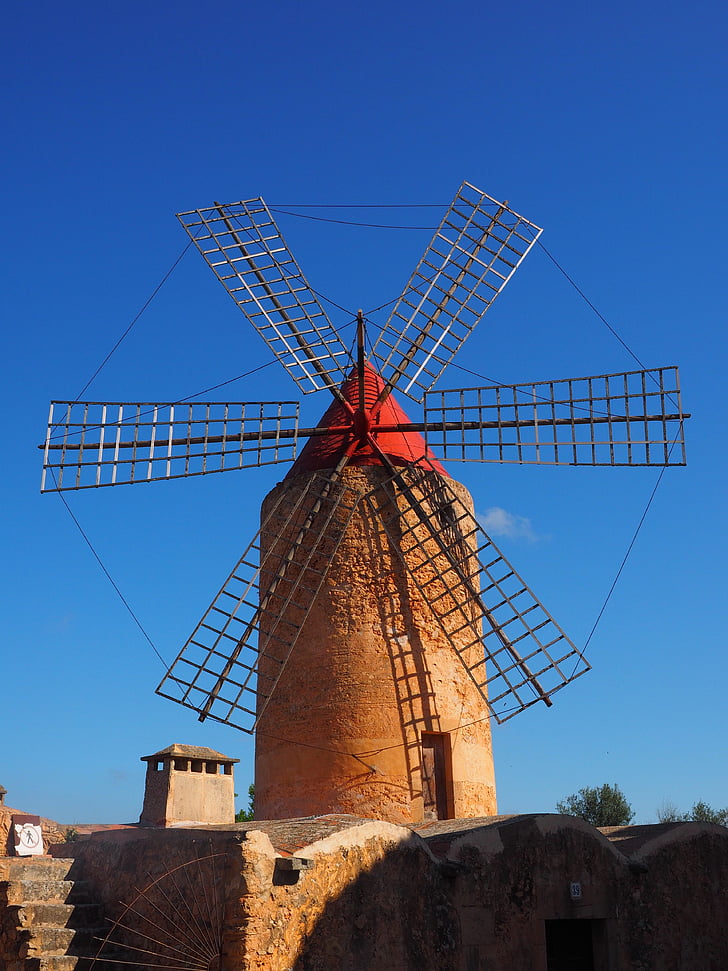 vindmølle, Mill, vindkraft, Algaida, Mallorca, landemerke, steder av interesse
