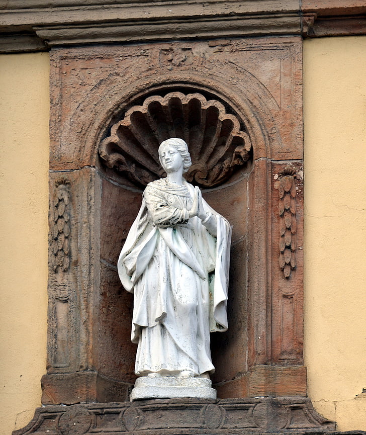 statue, kvinde, skulptur, figur, sten figur, kunst, kirke