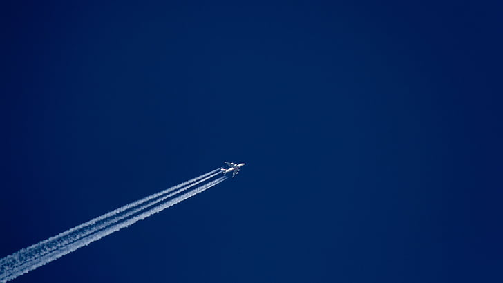 orlaivių, lėktuvas, aviacijos, skrydžio, plokštumoje, dangus, dūmai