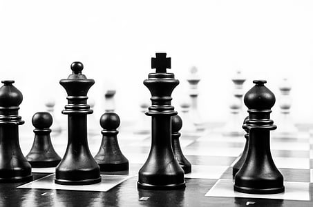 black-and-white, board game, chess, chessboard, game, strategy, pawn - Chess Piece