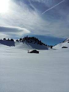 montagnes, Lenggries, neige, hiver, Panorama, Sky, paysage