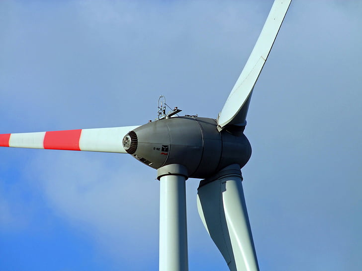Vēja turbīna, liels, vēja enerģija, vējš, vēja enerģija, rotora lāpstiņas, turbīna