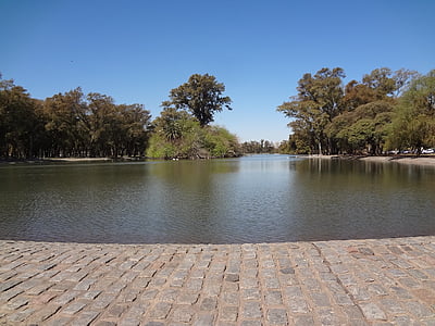 jezero, hájů palermo, Buenos aires, strom, Příroda, venku