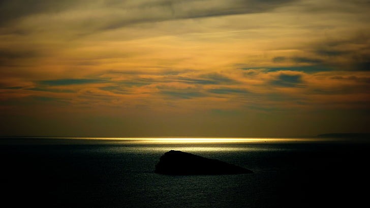 l ' Illa de benidorm, Benidorm, Alicante, Meer, Sonnenuntergang, Natur, Strand