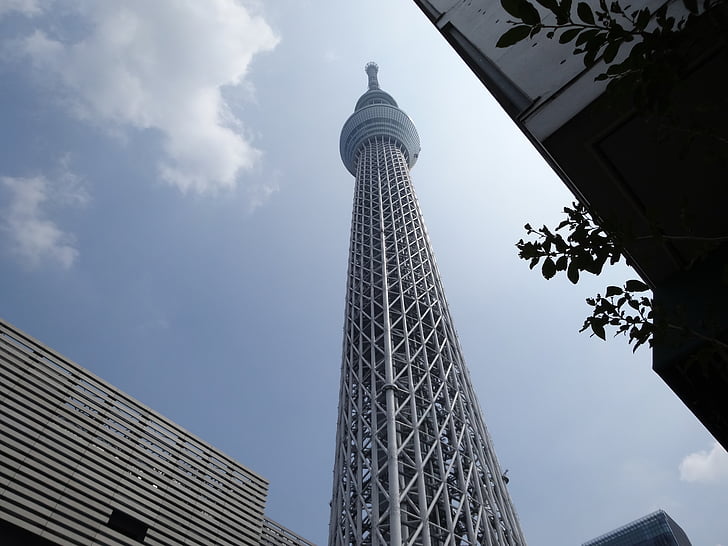 tornis, Tokyo, augsta, ēka, pilsēta, debesis