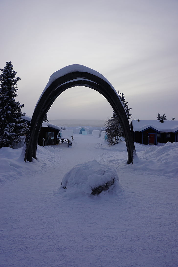 icehotel, Suècia, nord, gel, Hotel, blau, congelat