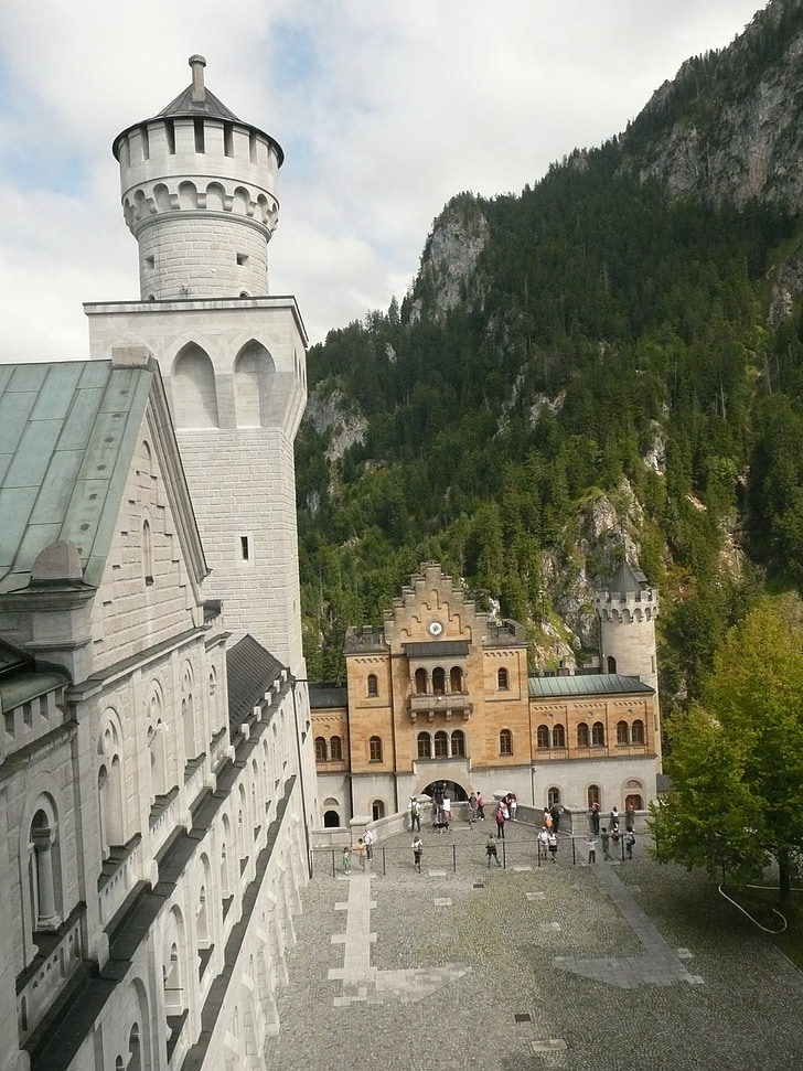 Neuschwanstein-slottet, Tower, Fairy castle, Bayern, fe konge