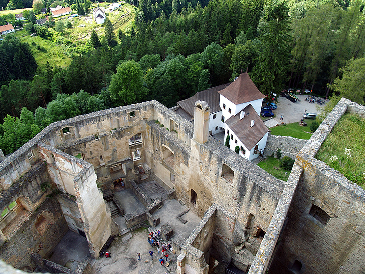 Landštejn, Castle, Az erődítmények, román stílus, Cseh Köztársaság, emlékmű, építészet