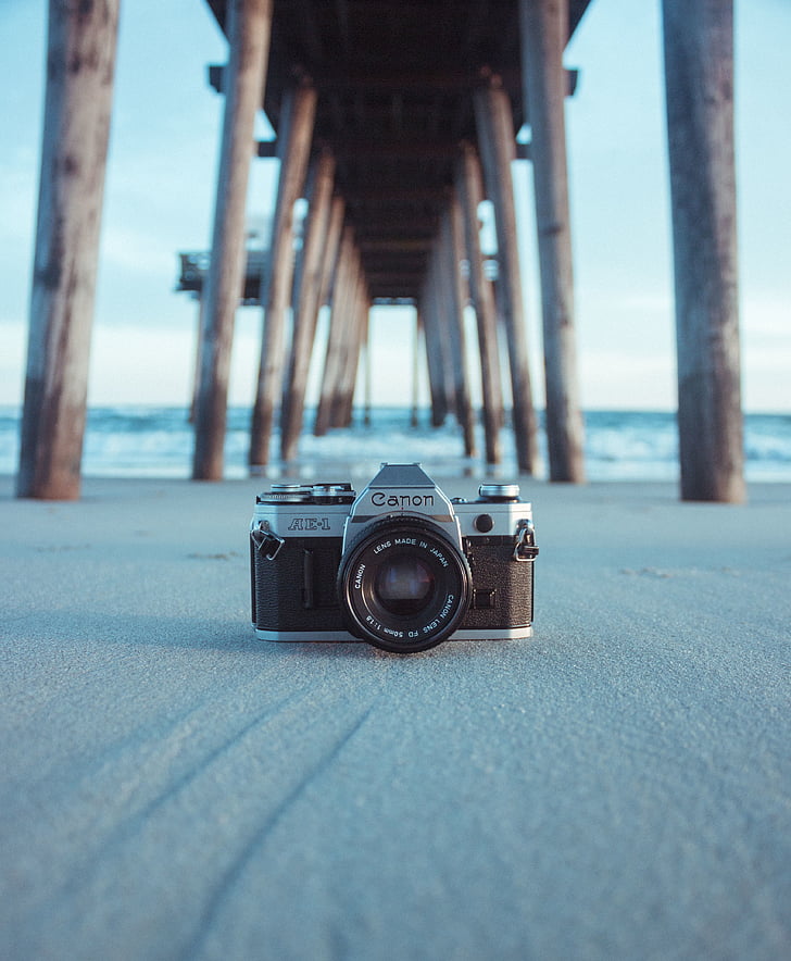 camera, lens, blur, sea, water, shore, wave