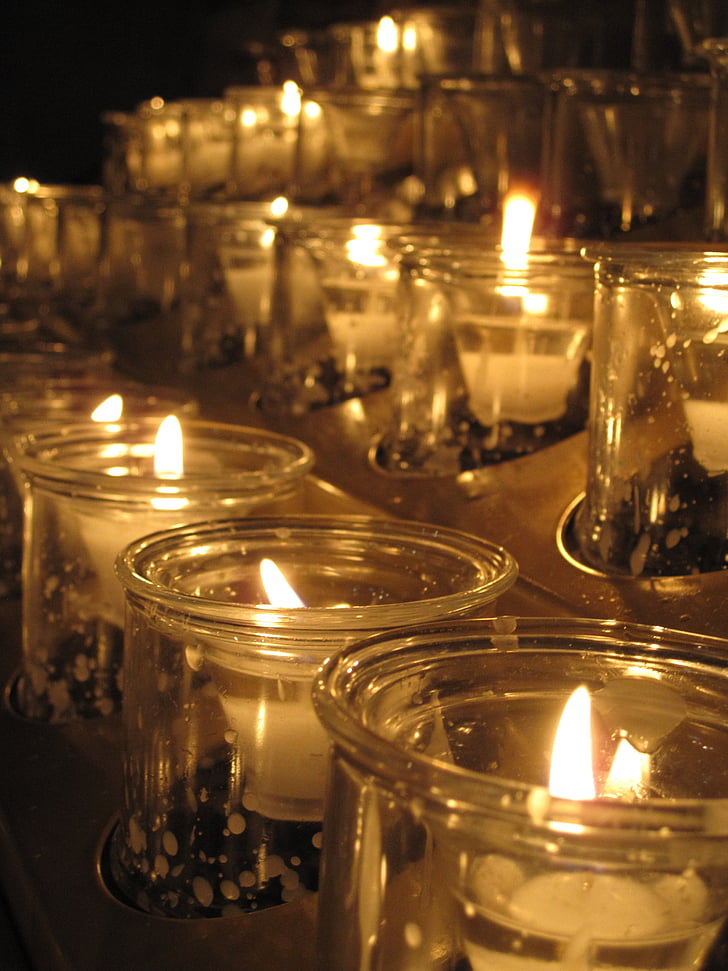 κεριά, Εκκλησία, φώτα, φωτιά, θερμότητας, Χριστούγεννα, διανυκτέρευση