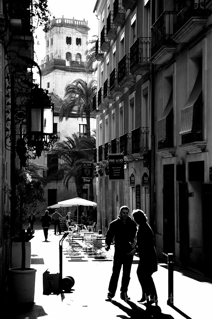 apilats, humà, blanc i negre, persones, Panorama urbà, carrer, monocrom