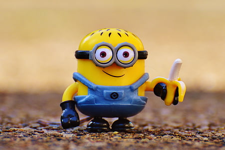 minion, funny, toys, children, figure, yellow, cute