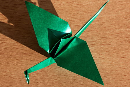 Origami, kunst van het vouwen van papier, vouwen, 3 dimensionale, object, kraan, traditioneel