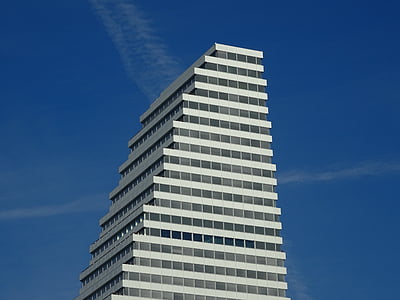 skyscraper, tower, sky, blue, luxury, blue sky, white