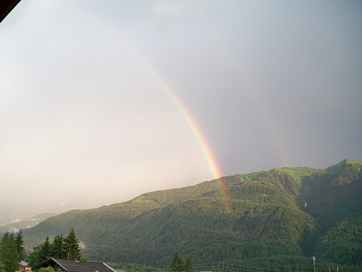 Pelangi, Double rainbow, Kamar Double, pemandangan alami