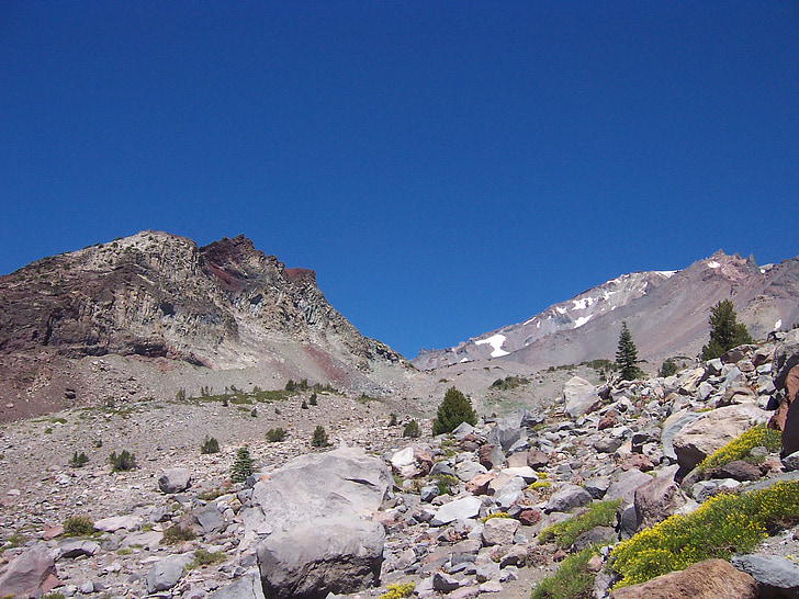 mount shasta, peak, mountain, california, volcano, landscape, summit