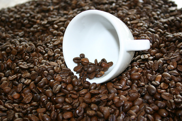 kopi, kacang, biji kopi, Piala, kafe, panggang, kopi hijau