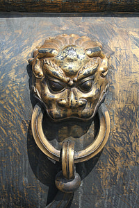 León, aldaba de puerta, arquitectura, China