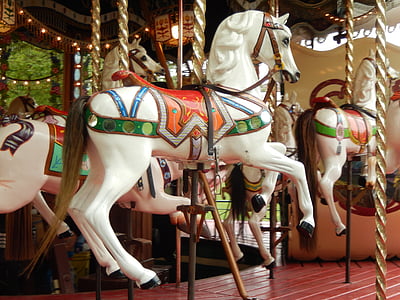 manege, wooden horse, carousel