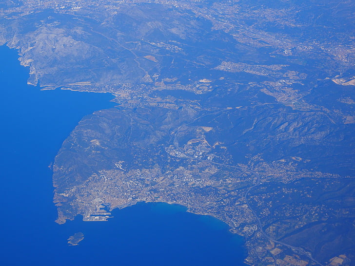 pogled iz zraka, luftbildaufnahme, Cassis, La ciotat
