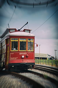 train, la Nouvelle-Orléans, français trimestre, transport, Vintage, Retro