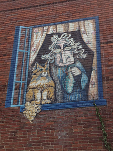 Asheville nc, ladrillo, Asheville, edificio, exterior, mural, pintura de la pared