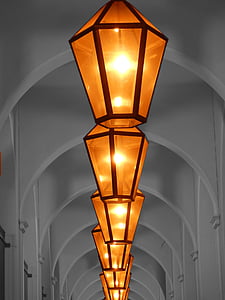 lanternas, luz, substituição da lâmpada, lanternas vermelhas, arquitetura, dentro de casa