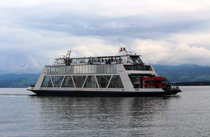 ferry, car ferry, euregia, lake constance, romanshorn