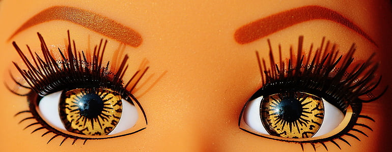 eyes, close, beautiful, pupils, eyelashes, brown, doll