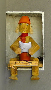Дървена кукла, holzfigur, фигура, дърворезба, седя, кукла, дървени кукли