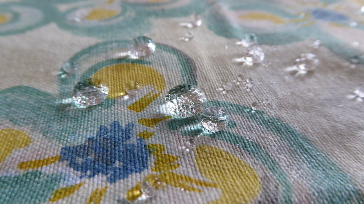 fabric, drop of water, drops of water, close