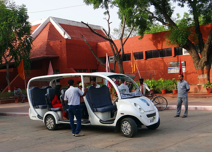 Agra, Elektro-Fahrzeug, Taj-Drop-off, Taj mahal, Indien