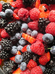petits fruits, framboises, mûres, bleuets, fraises, vitamines, Sweet