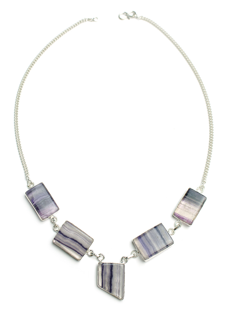fluorite, necklace, stone, sterling, silver, jewelry, cabochon