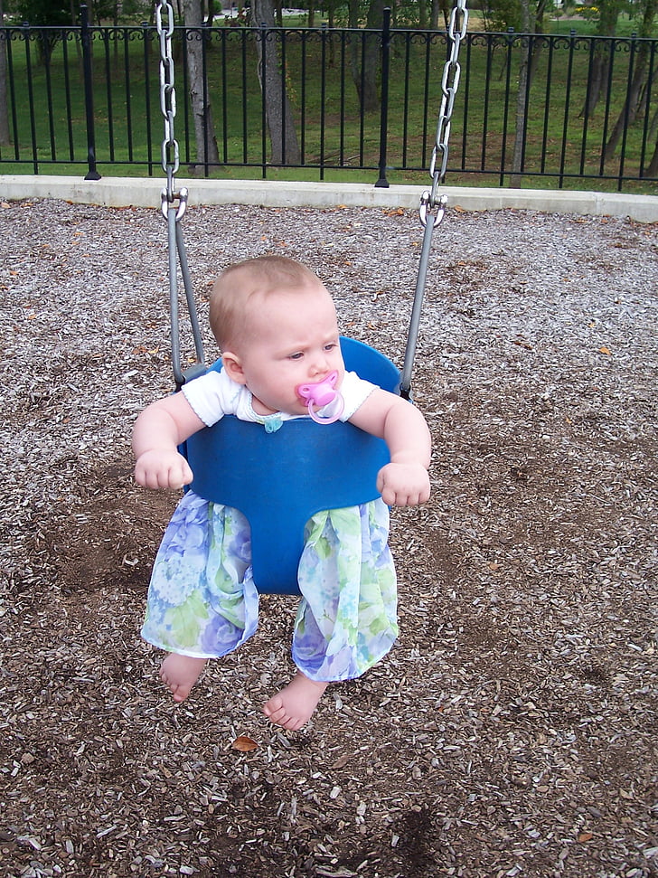 child, swing, park, play, swinging, girl, baby