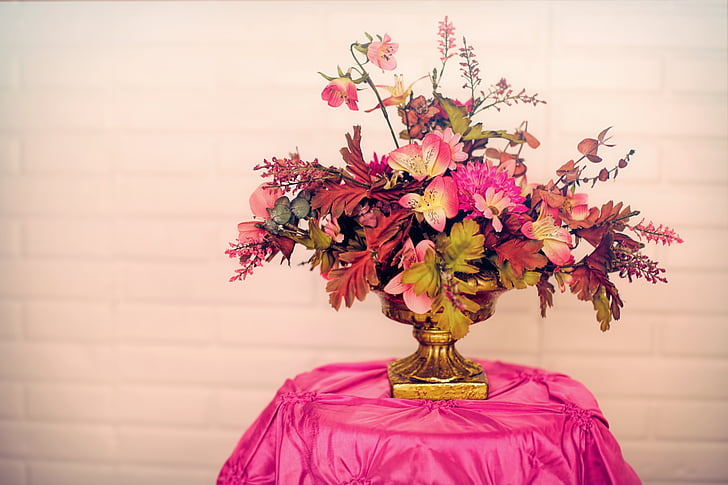 ziedi, pušķis, rozā, teksta telpa, ziedu pušķis, ziedu pušķis, krāsains