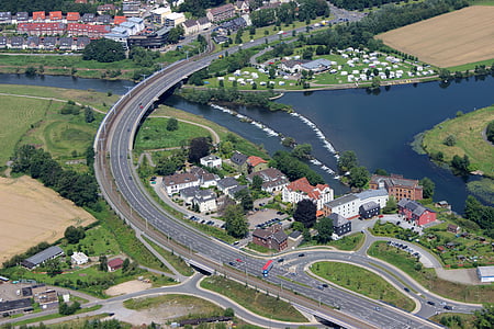jesti, Ruhr, Ruhr mosta, ceste, pogled iz zraka