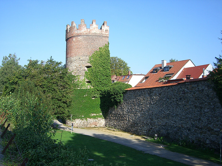 τείχος της πόλης, Ravensburg, στο κέντρο της πόλης, του Μεσαίωνα, φρούριο