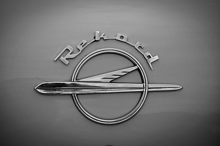 varumärke, symbol, Opel, Record, tecken, funktionen, etikett