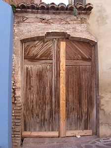 porta, fusta, vell, casa, arquitectura, restaurat, rústic
