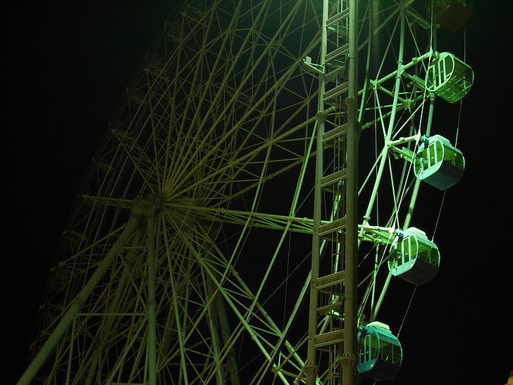 Ferris wheel, naktī, fantastisks, klusums, atmiņas